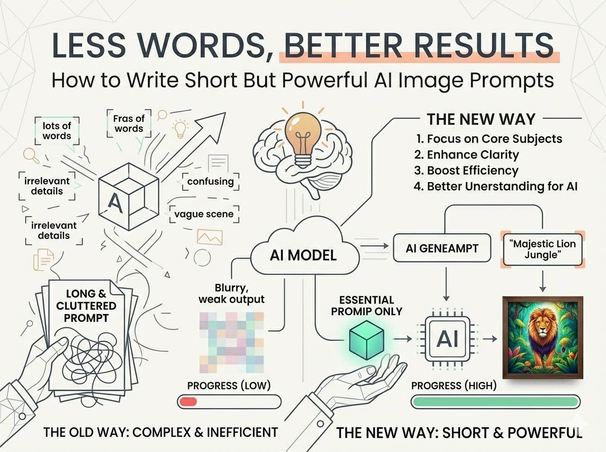 Less Words, Better Results: How to Write Short But Powerful AI Image Prompts