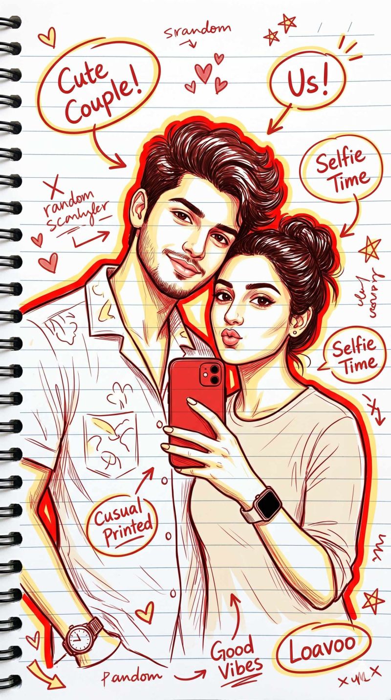 Best gemini notebook drawing ai photo editing prompts for couple free download