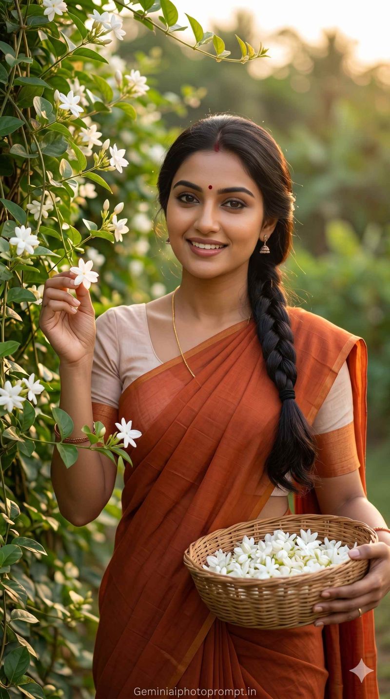 Prompt for traditional look for girl