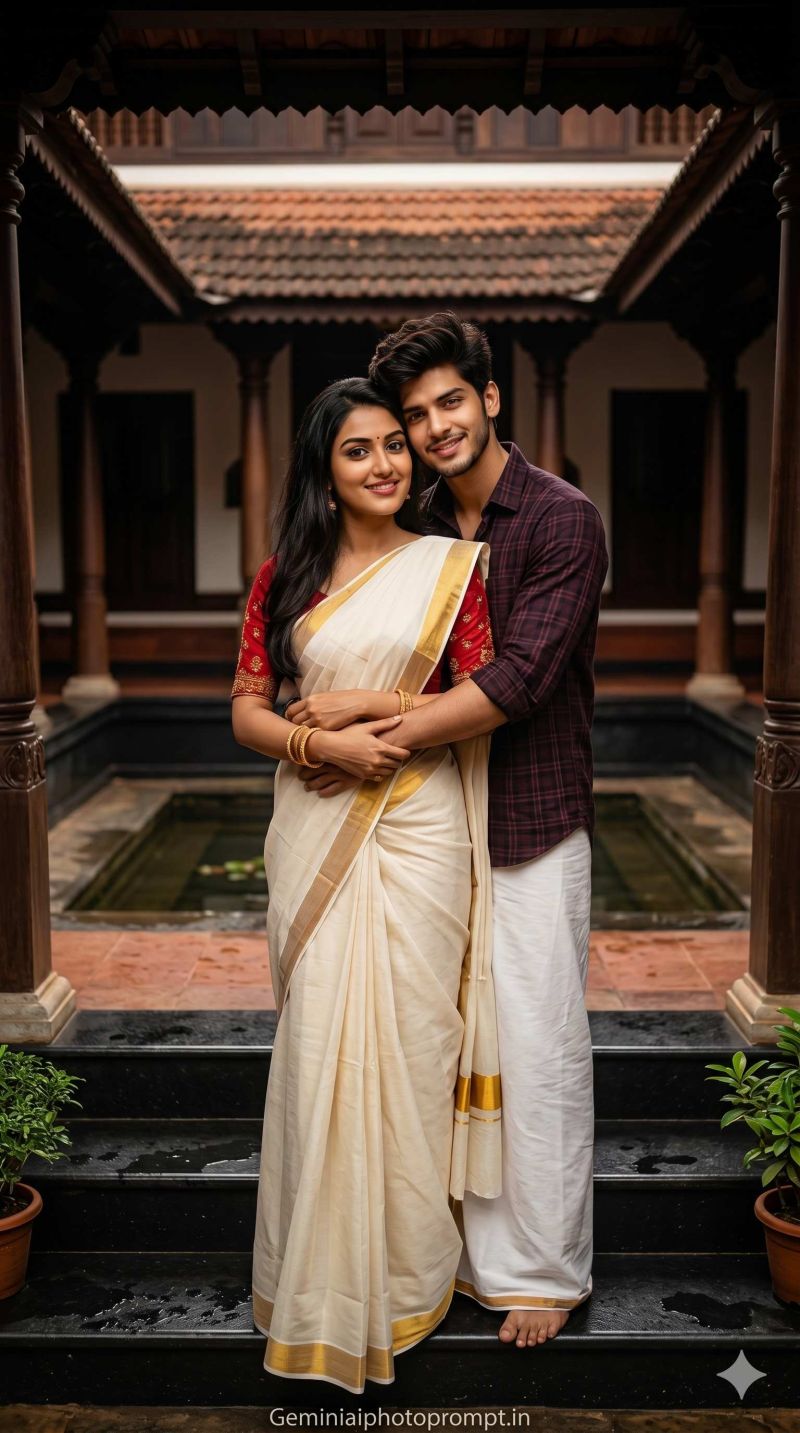 Romantic couple AI prompt Indian