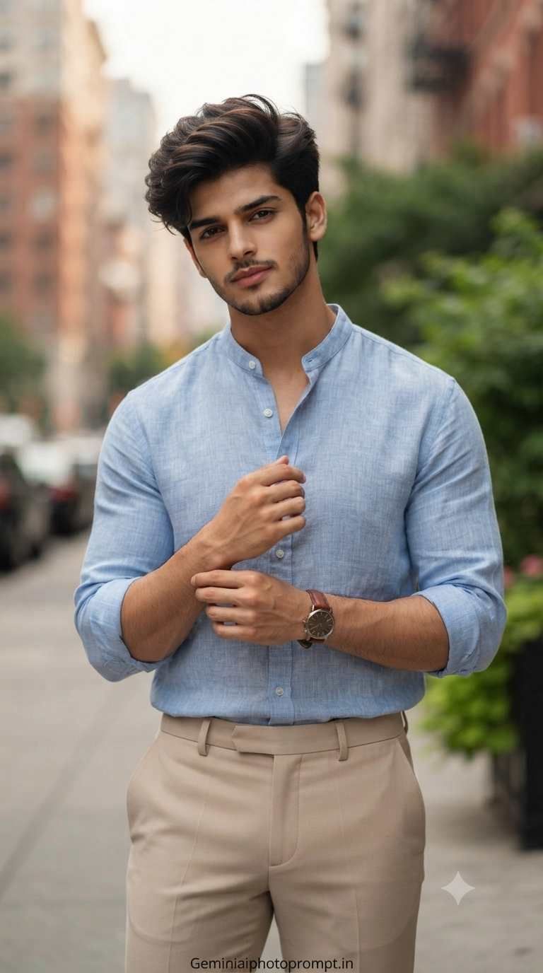 Elegant men in stylish shirt gemini ai black instagram